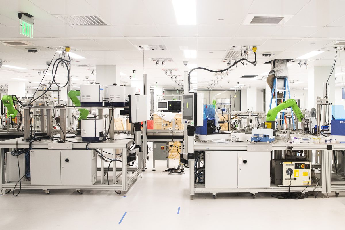 A photo of a high-tech laboratory. 