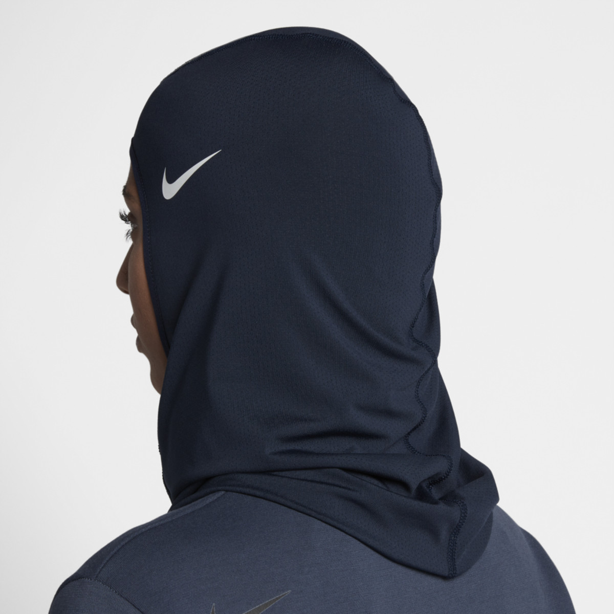 An athlete wearing the Nike Pro Hijab