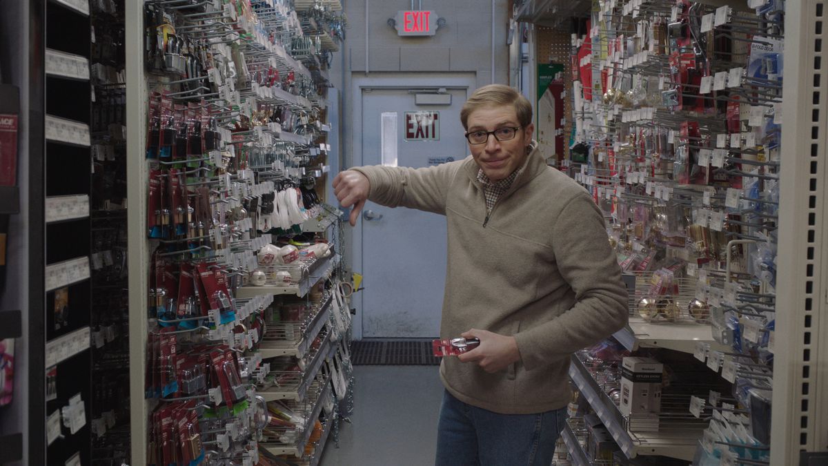 Joe Pera shops for a lock in a hardware store in season 3 of Joe Pera Talks With You