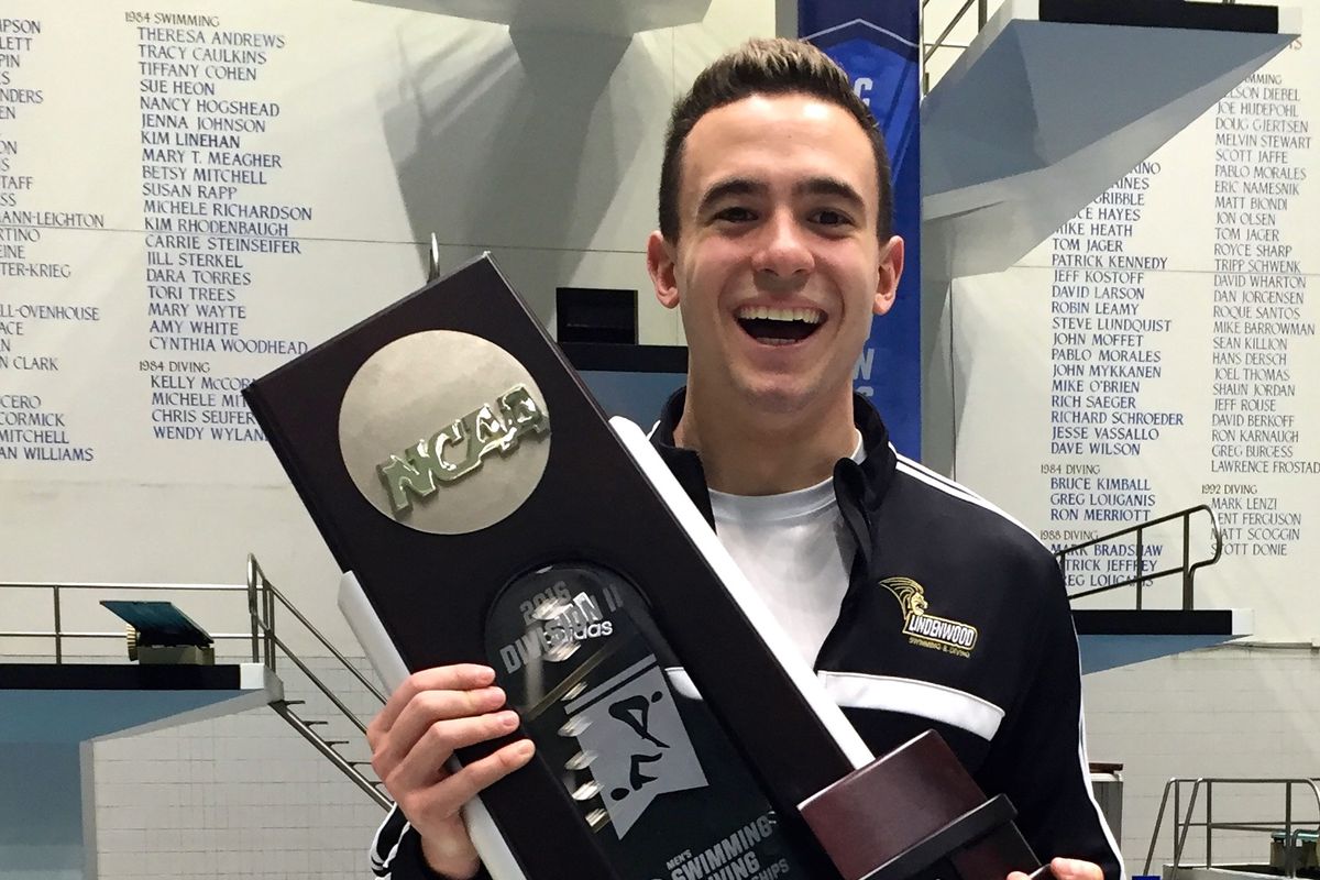 Austin Olivares helped the Lindenwood Univ. swim team to a national runner-up at the NCAA Championships.