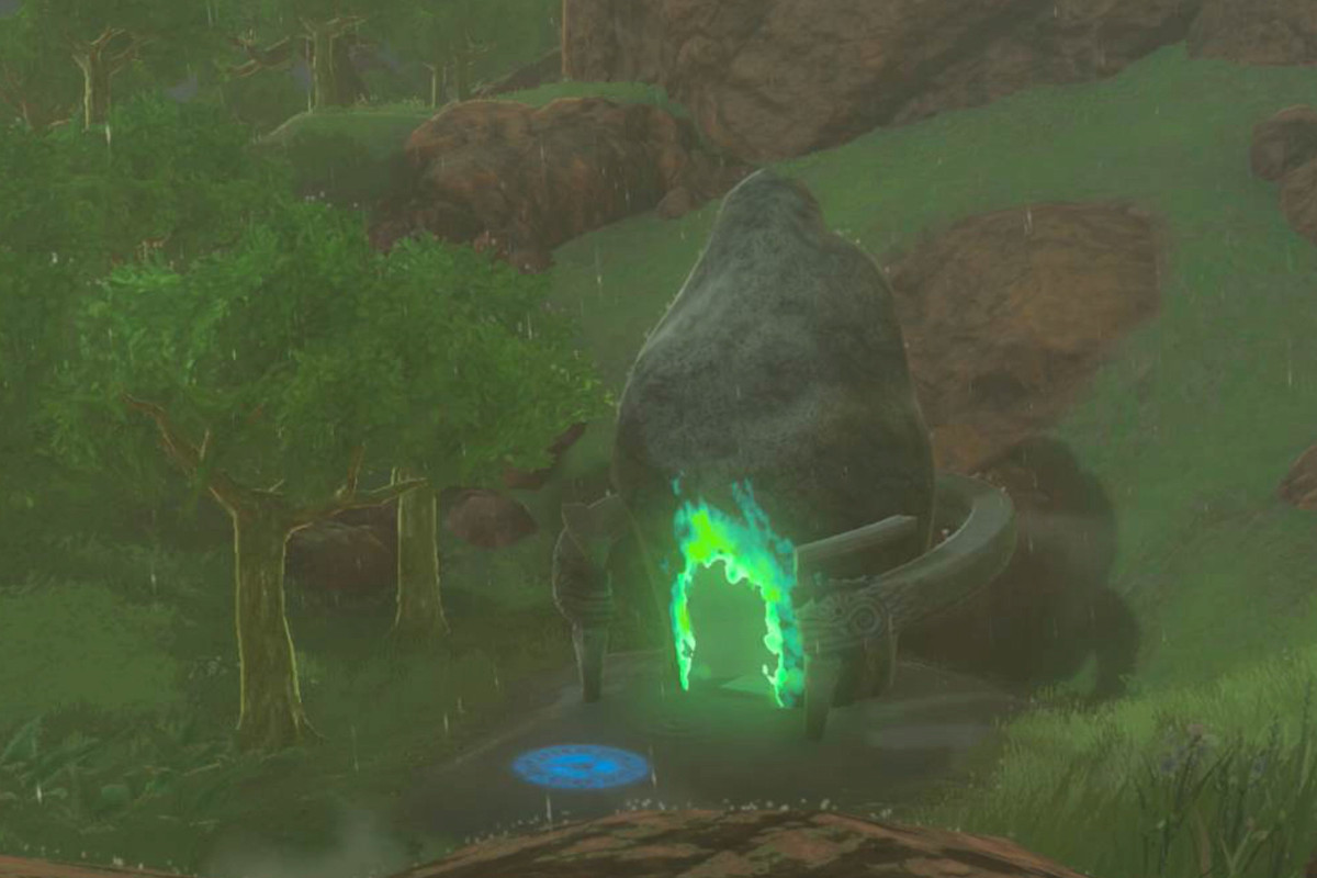 Ekochiu Shrine opening in the Great Hyrule Field in The Legend of Zelda: Tears of the Kingdom