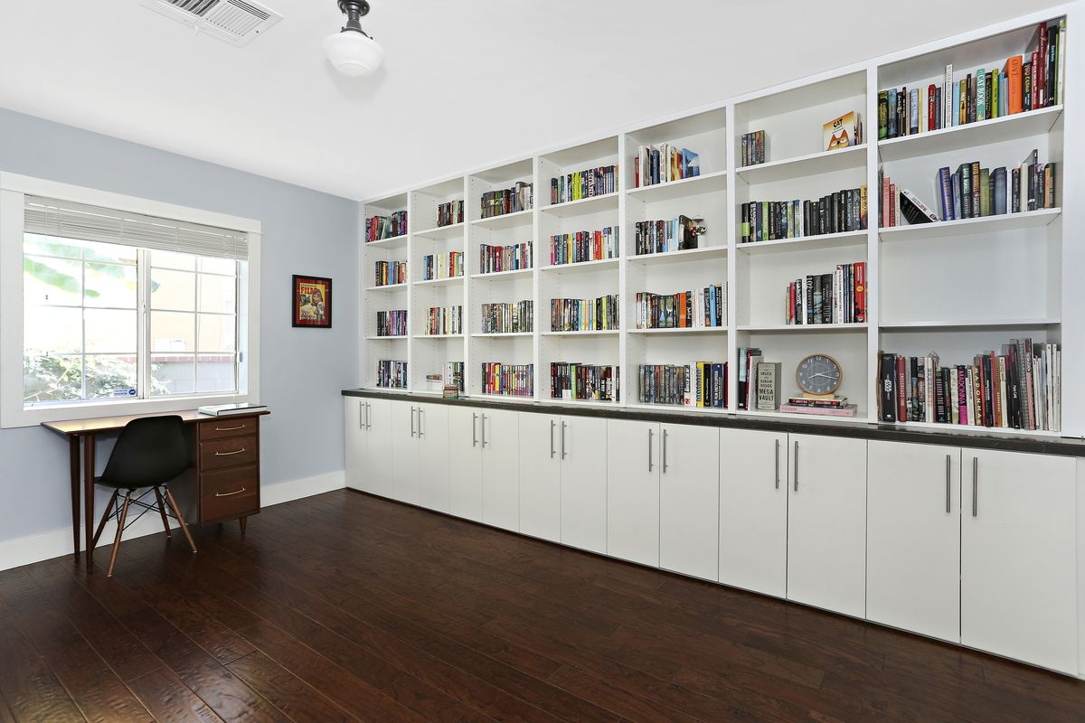 Office with bookshelves