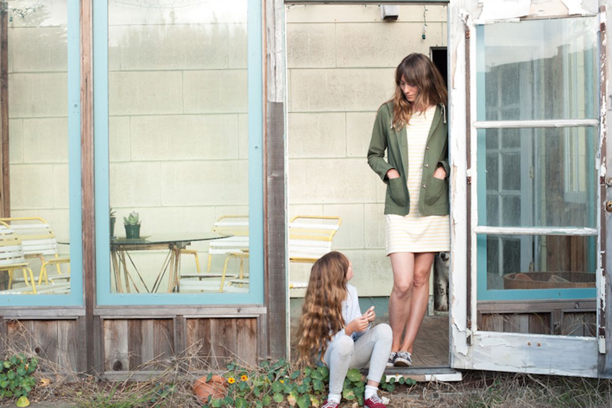Johanna St. Clair wears a Mollusk Surf Shop dress and jacket with her daughter Nina; photo by via <a href="http://www.mothermag.com/johanna-st-clair-mollusk-surf-shop/">Mother Mag</a>