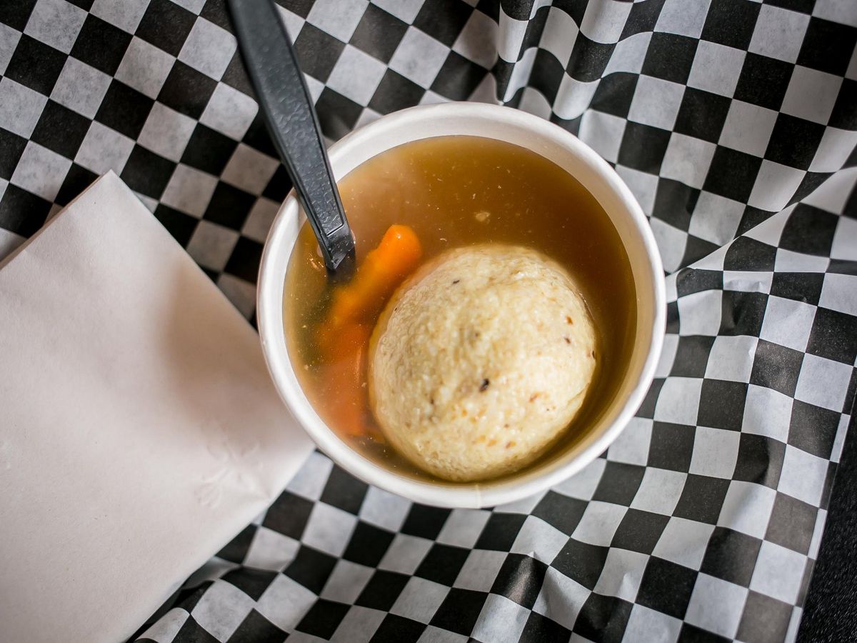 Matzo ball soup from Biderman’s