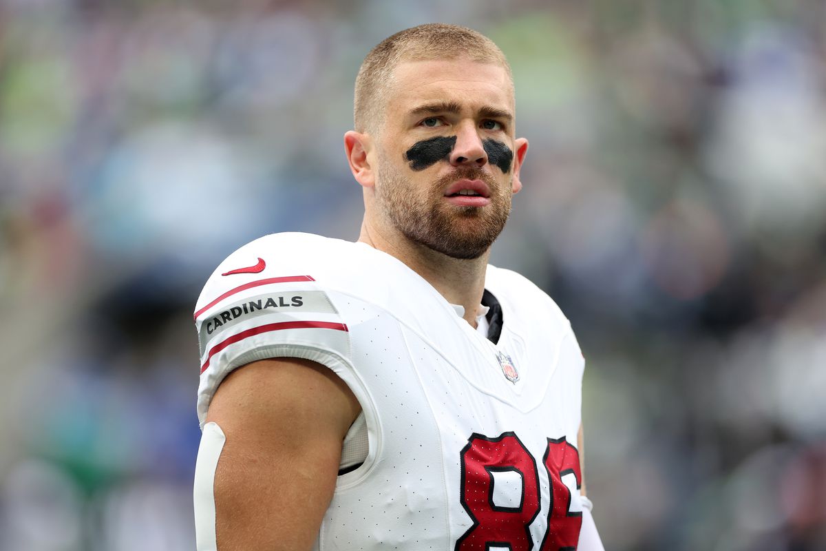 Zach Ertz #86 of the Arizona Cardinals looks on before the game against the Seattle Seahawks at Lumen Field on October 22, 2023 in Seattle, Washington.