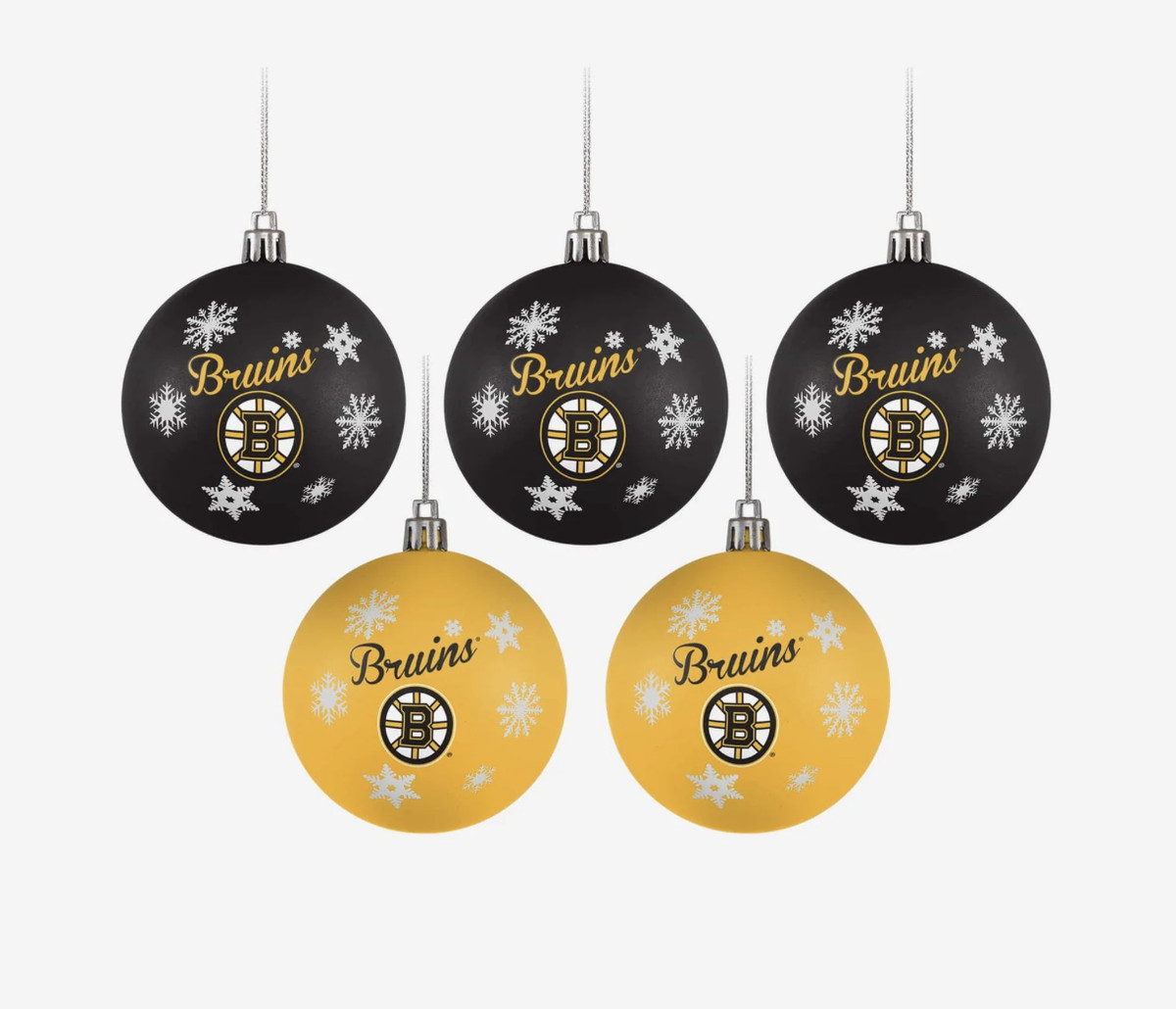 bruins-themed Christmas tree ornaments