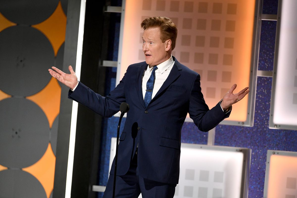 Conan O’Brien speaks onstage during AARP The Magazine’s 19th Annual Movies For Grownups Awards at Beverly Wilshire, A Four Seasons Hotel on January 11, 2020 in Beverly Hills, California. 