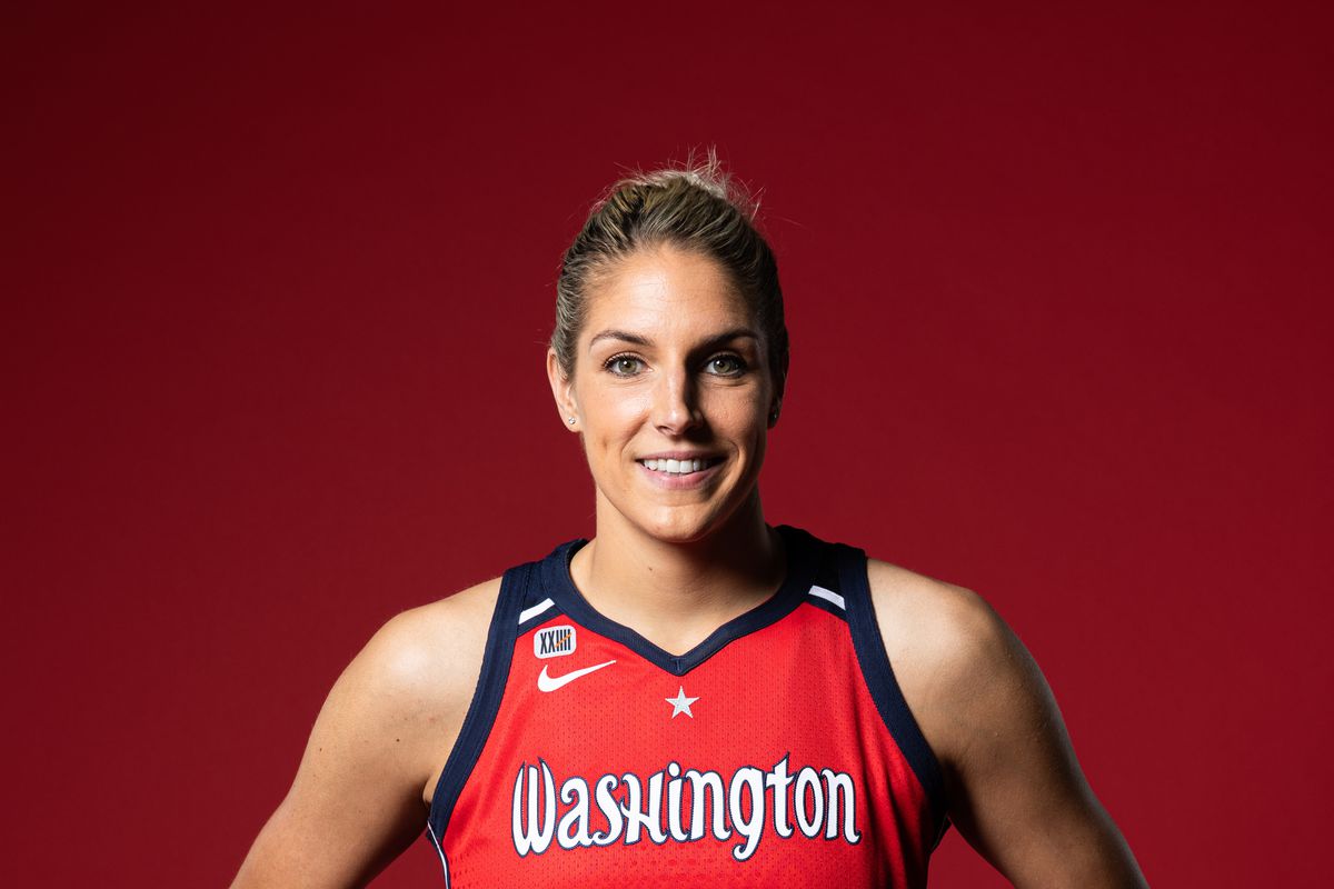 Elena Delle Donne of the Washington Mystics poses for a portrait during 2021 WNBA Media Day at the Entertainment and Sports Arena in St. Elizabeth’s on April 26, 2021 in Washington, DC.&nbsp;