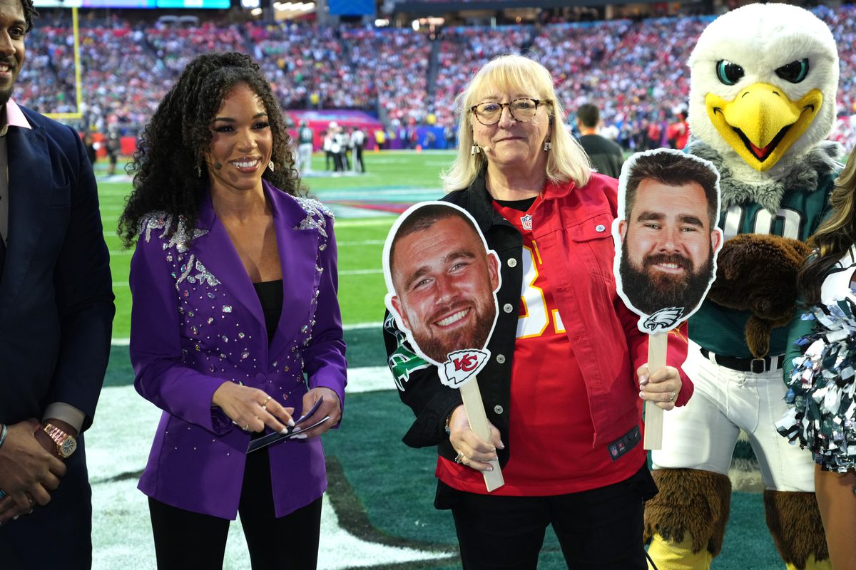 Donna Kelce, mother of Jason Kelce and Travis Kelce attends Super Bowl LVII at State Farm Stadium on February 12, 2023 in Glendale, Arizona.