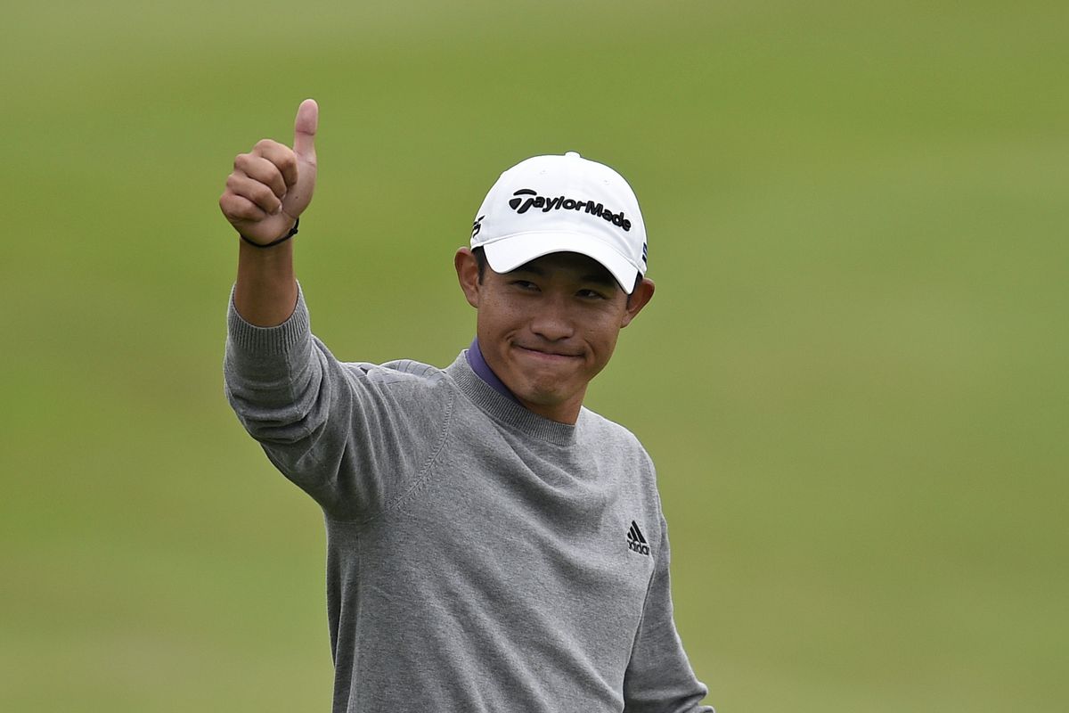 Collin Morikawa celebrates after winning the 2020 PGA Championship golf tournament at TPC Harding Park.