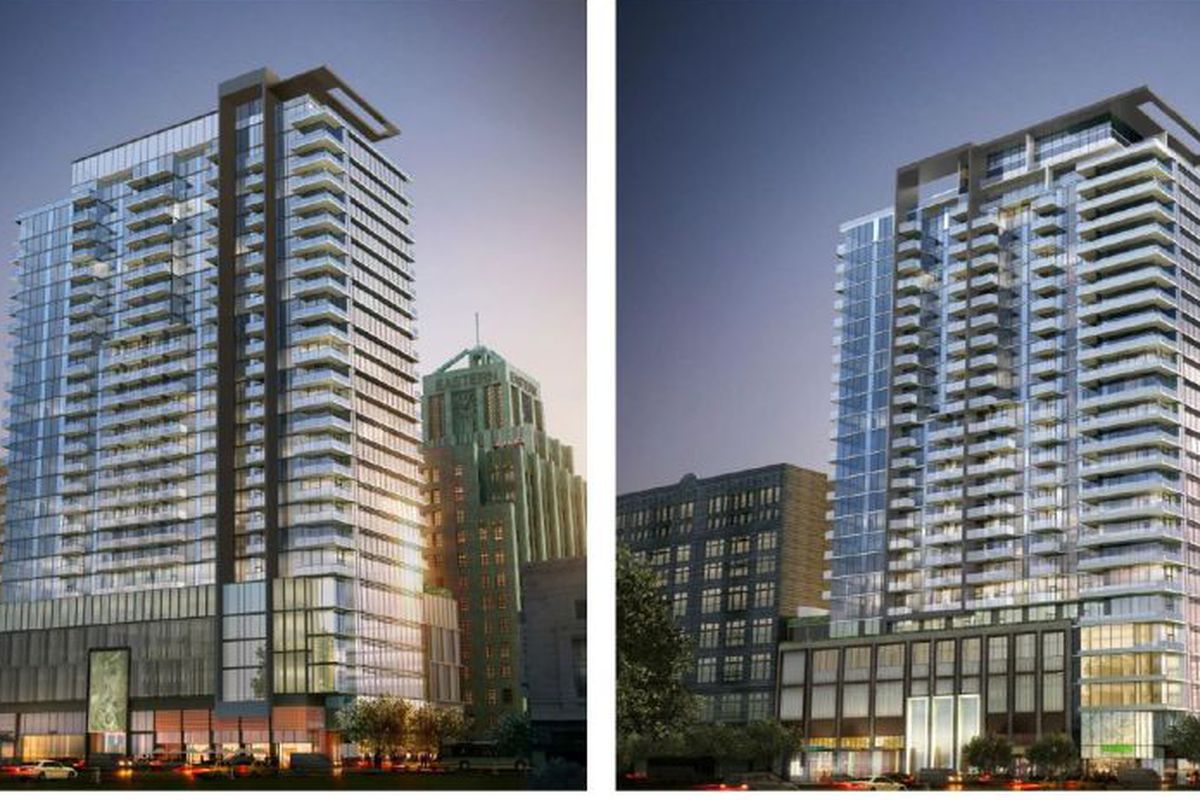 Developers of the Alexan Tower made big alterations to their building renderings after organized opposition from neighbors. via Urbanize LA