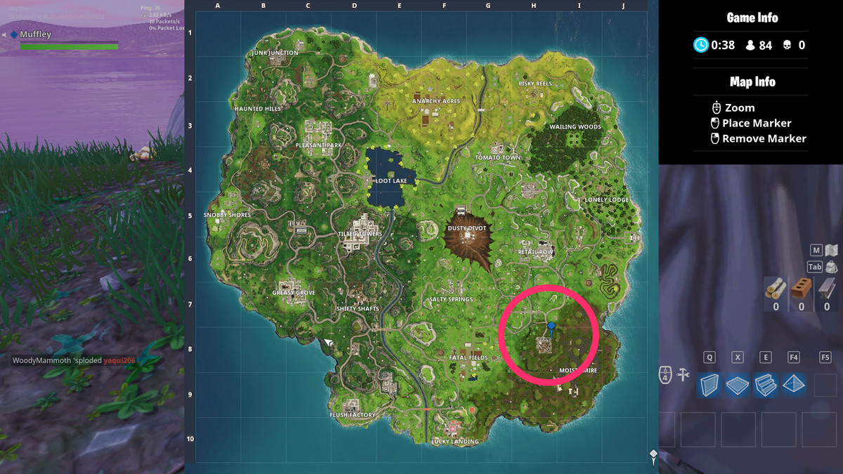 Fortnite season 4 week 1 hidden challenge location map
