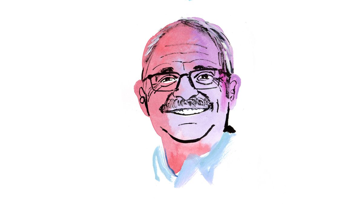 Illustrated portrait of David Kaplan