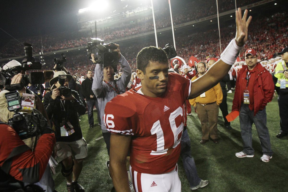 Russell Wilson threw himself right into the middle of the Heisman talk Saturday night.