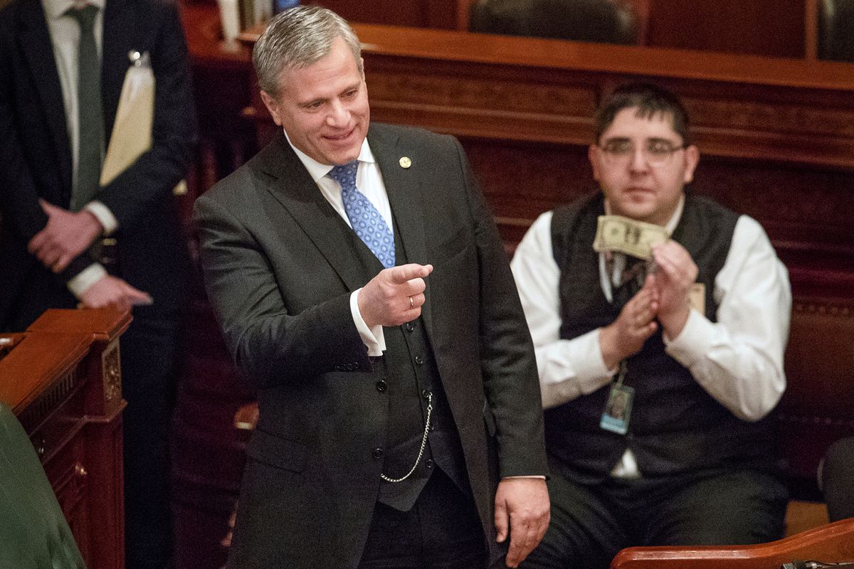 Then state Rep. Robert Martwick, D-Chicago, acknowledges colleagues after a bill he sponsored passed the House in 2019.