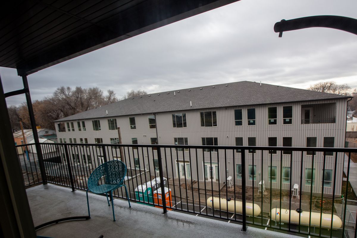 An affordable housing building under construction at 500 West and 400 North in Salt Lake City is pictured on Friday, Jan. 24, 2020. The three-story building will feature 21 units with three and four bedrooms.