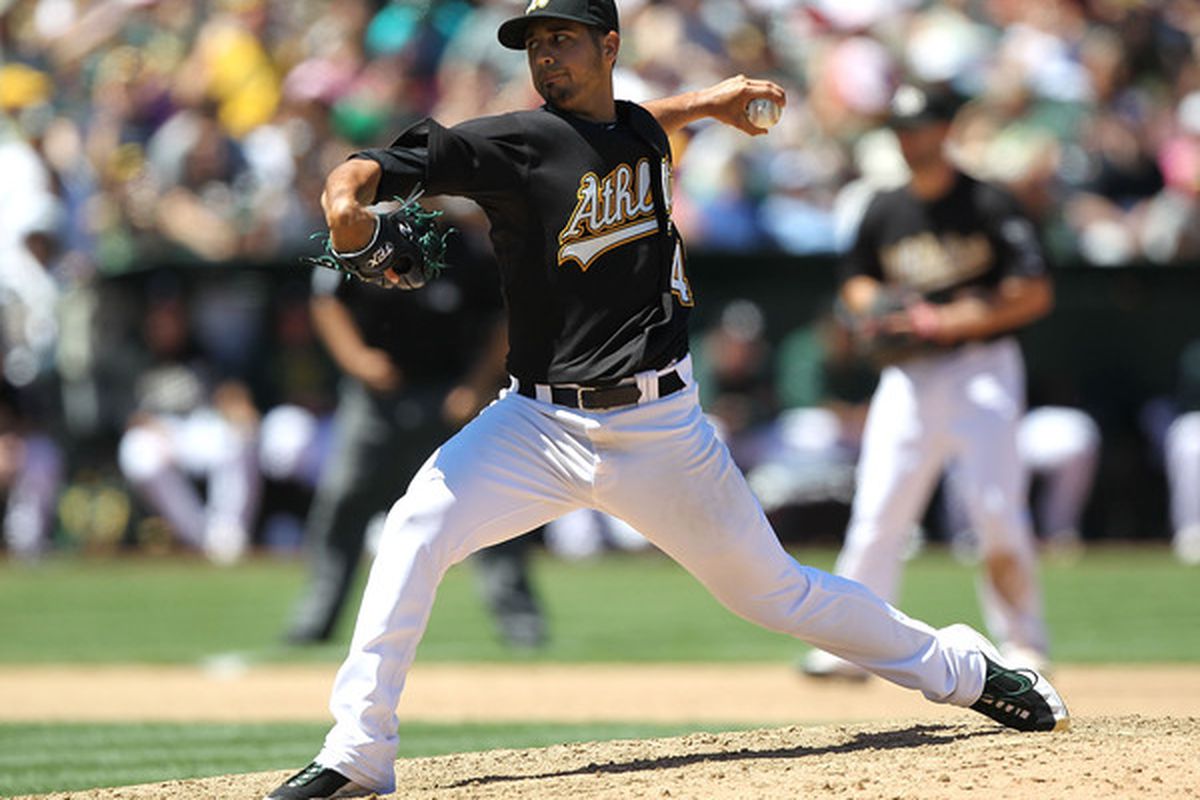 OAKLAND, CA - JUNE 06:  Gio Gonzalez #47 of the Oakland Athletics pitches against the Minnesota Twins during an MLB game at the Oakland-Alameda County Coliseum on June 6, 2010 in Oakland, California.  (Photo by Jed Jacobsohn/Getty Images)