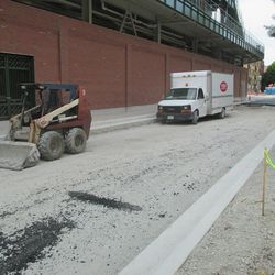 4:25 p.m. Asphalt not yet in place along the middle of the Sheffield block - 
