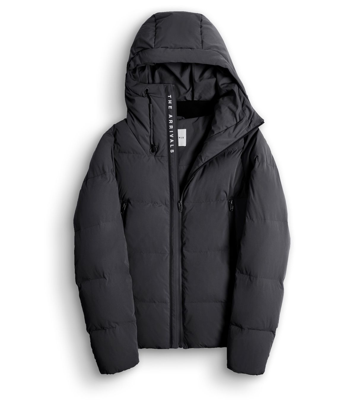 A black puffer jacket by The Arrivals