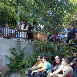 Crowds listen to Equality Utah Executive Director Troy Williams during a rally celebrating the Supreme Court's decision to legalize same-sex marriage at City Creek park in Salt Lake City on Friday, June 26, 2015.