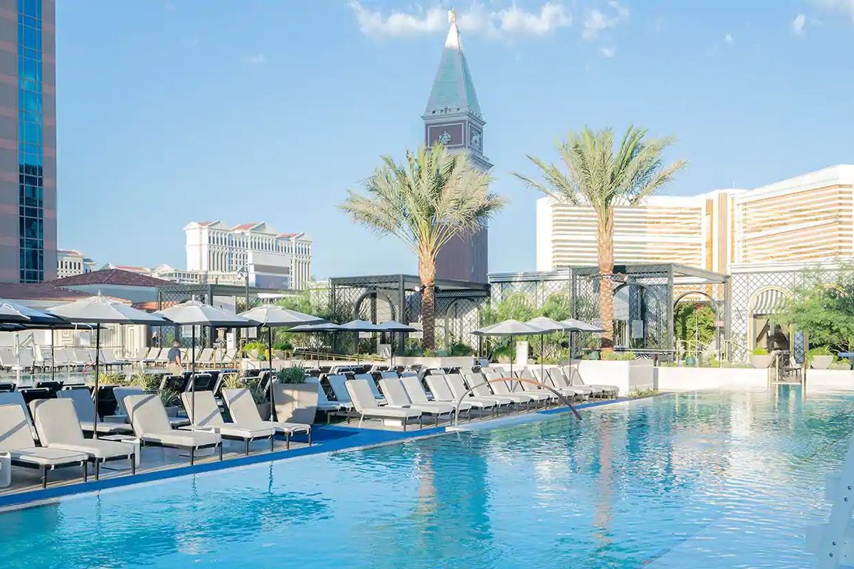 A pool scene in Las Vegas