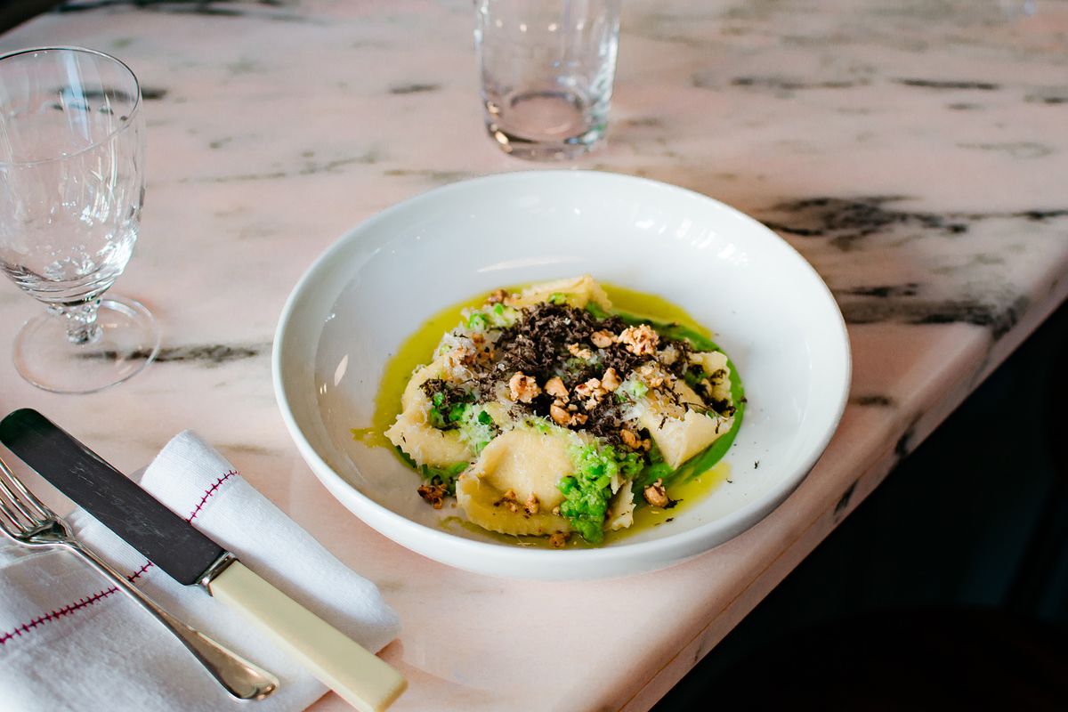 Cow’s curd agnolotti at Cora Pearl, a new London restaurant in Covent Garden