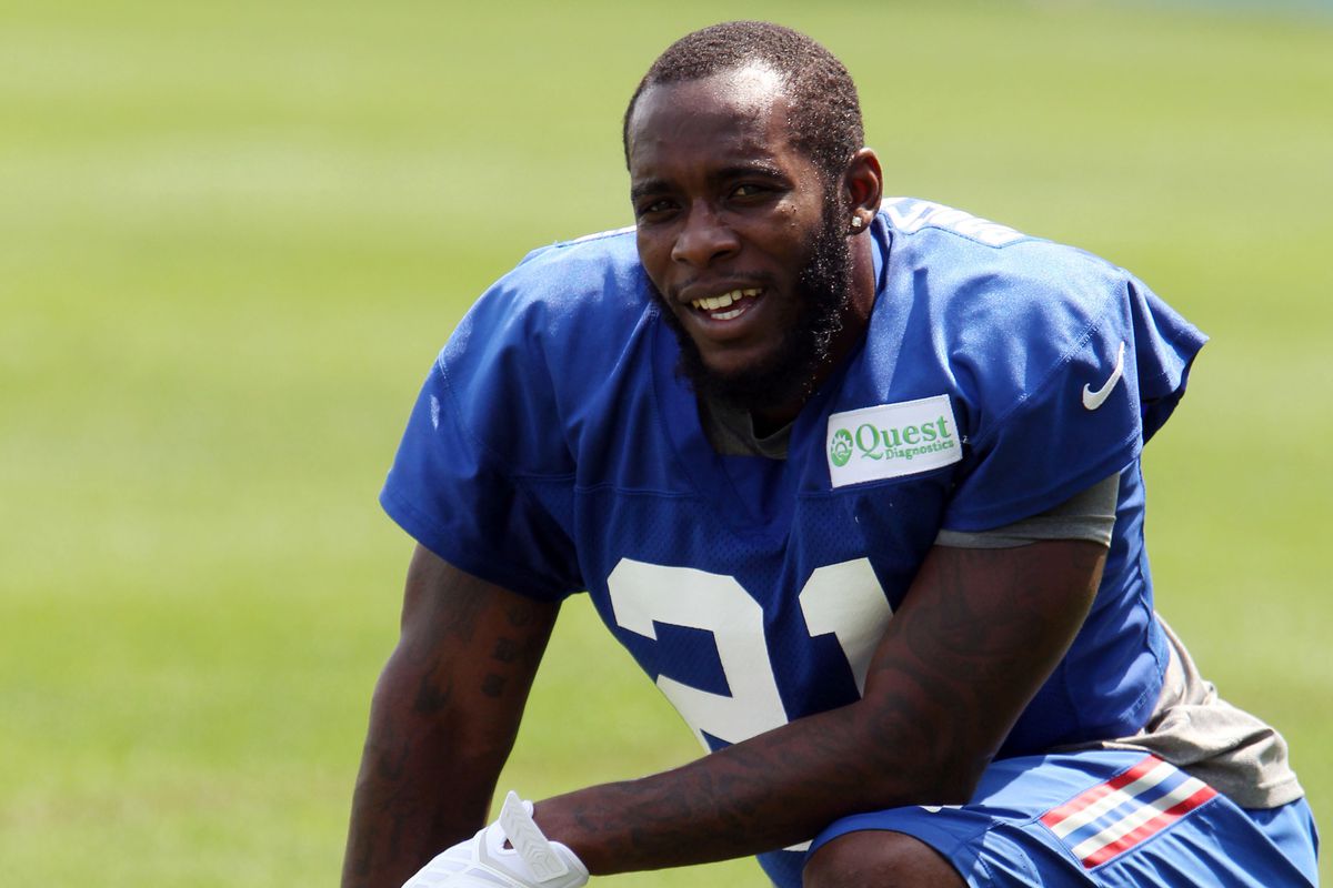 Dominique Rodgers-Cromartie, pictured here during Tuesday's training camp, is one of eight offseason acquisitions named starters on the Giants' first depth chart of the season.