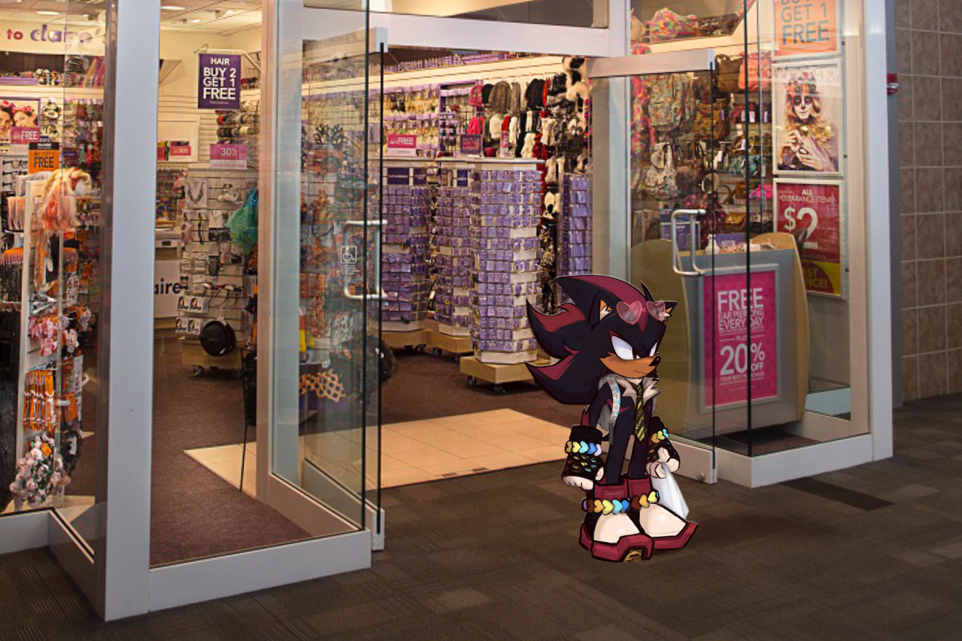 Shadow the Hedgehog went to Claire's and inspired a new meme trend