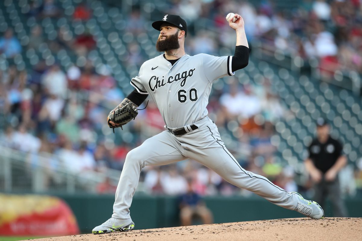 Dallas Keuchel #60 of the Chicago White Sox delivers a pitch against the Minnesota Twins in the first inning of the game at Target Field on August 10, 2021 in Minneapolis, Minnesota.