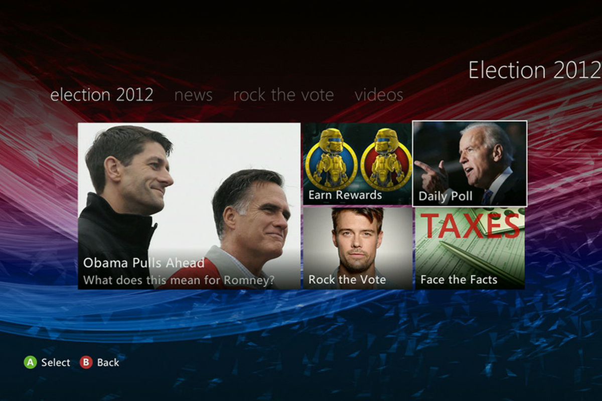 Election 2012 Xbox Live hub daily poll 960