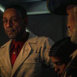 Giancarlo Esposito — the dreadful Gus Fring from <em>Breaking Bad — </em>stars as Anton Castillo, tyrannical ruler of Yara. Diego (Anthony Gonzalez) is his son.