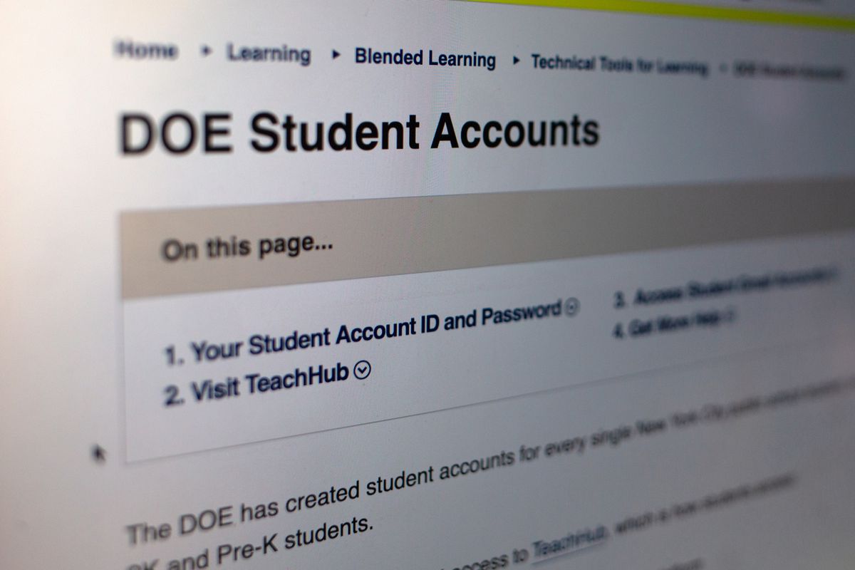 The Department of Education provides an online portal for students.