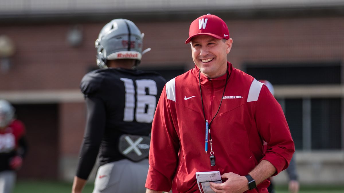 PULLMAN, WA - MARCH 26: Washington State Cougars football program takes to Rogers Field for spring practice