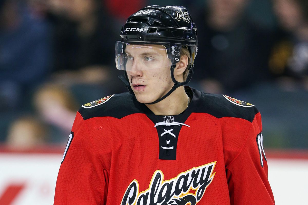 Markus Granlund donning the Flames' cursed third jersey. 