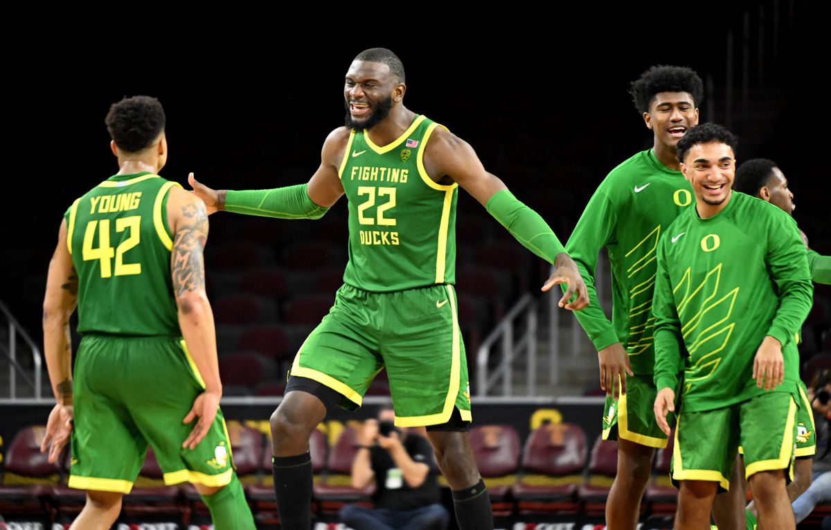Oregon Ducks defeated the #5 ranked USC Trojans 79-69 during a NCAA basketball game at the Galen Center in Los Angeles.