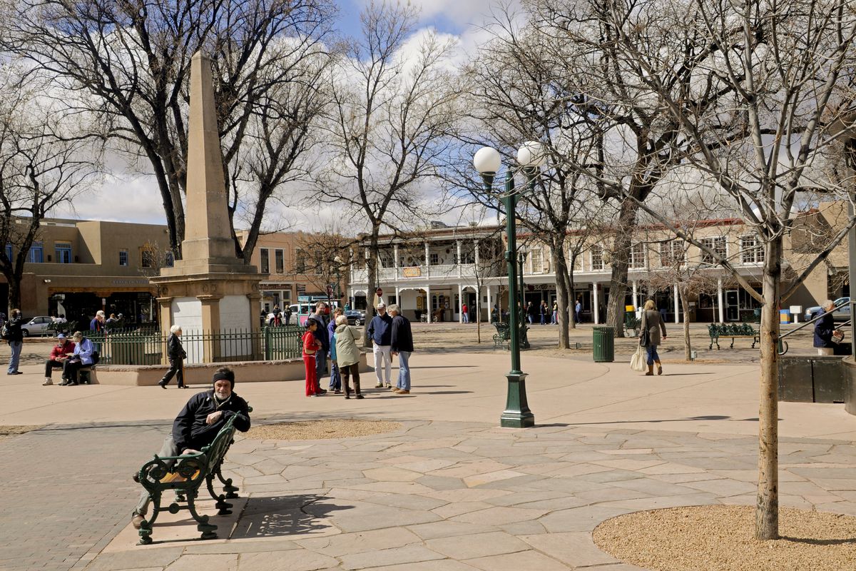 Historic Plaza, Santa Fe, New Mexico.