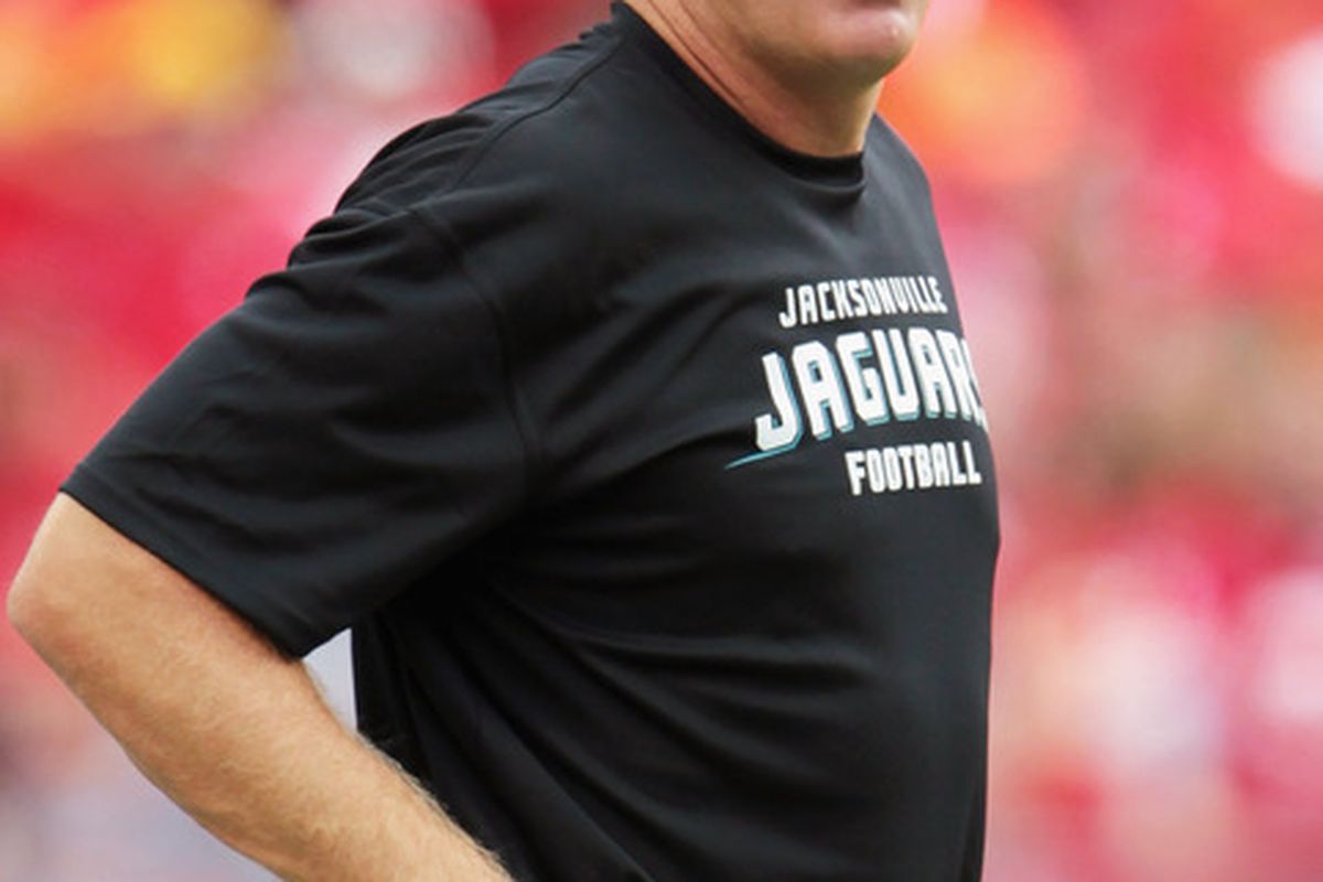 Jack Del Rio displays the gag reflex, of which all Jaguars fans have done all year in response to the defense.