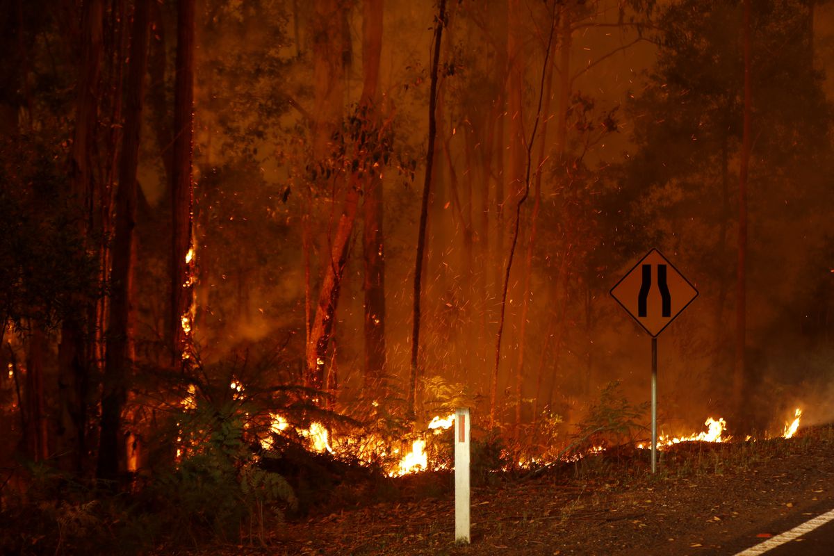 A fiery blaze in East Gippsland, Australia.