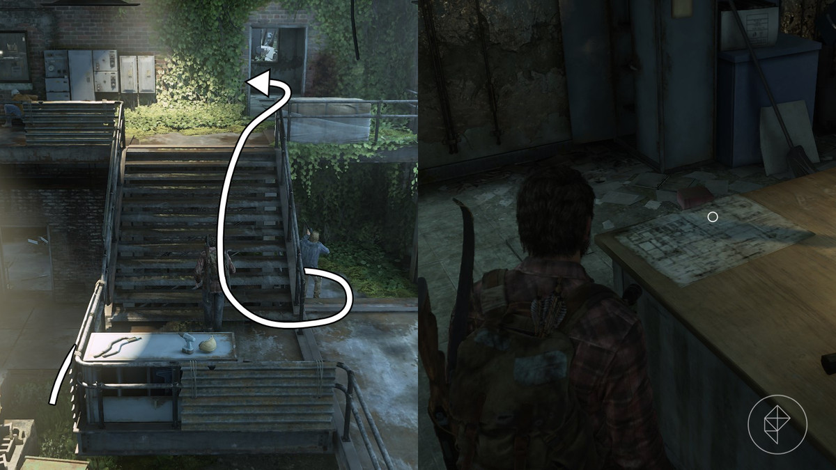 Plant Schematics artifact location in the Hydroelectric Dam section of the Tommy’s Dam chapter in The Last of Us Part 1