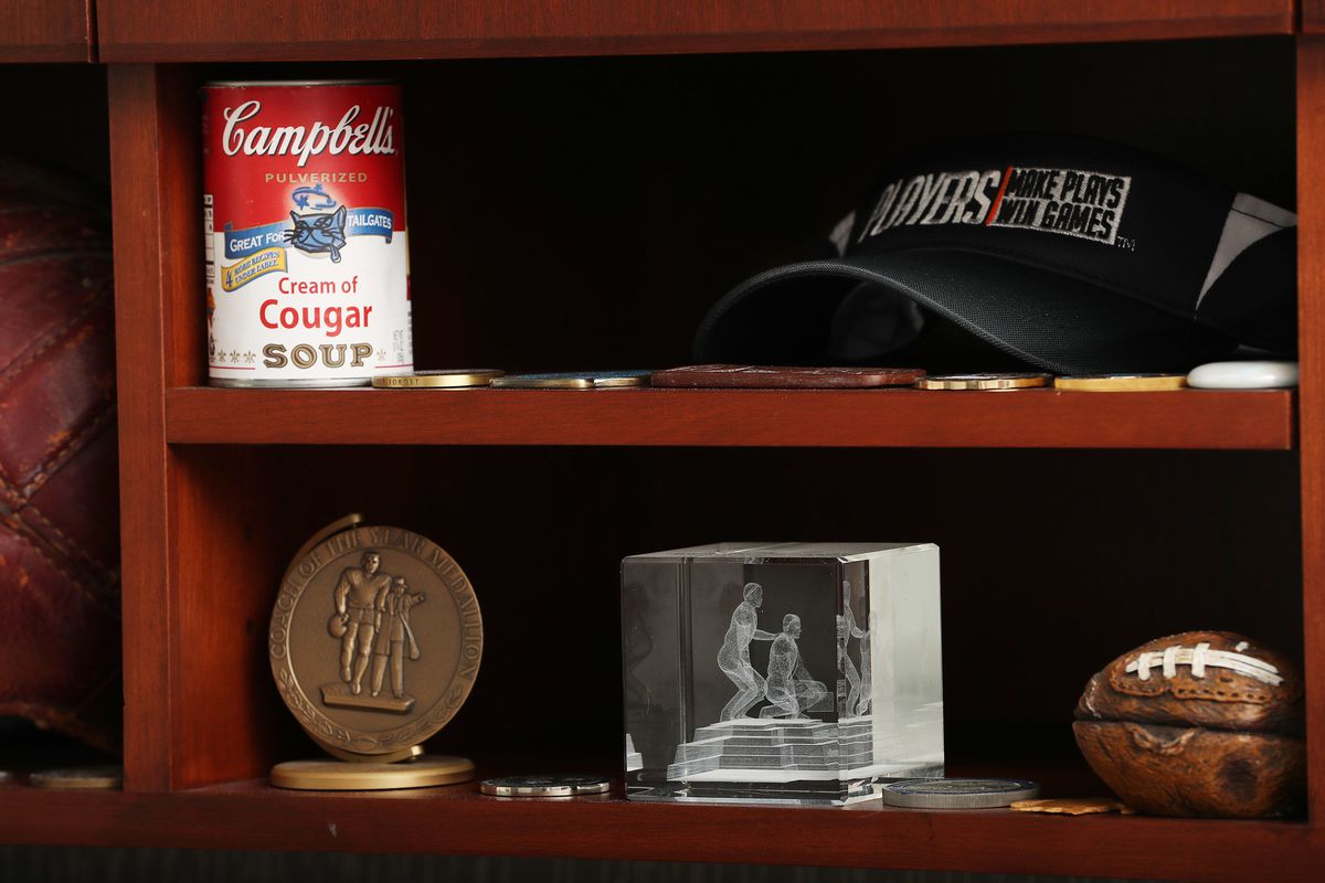Items on display in Utah football assistant coach Gary Andersen's office in Salt Lake City on Tuesday, June 19, 2018.