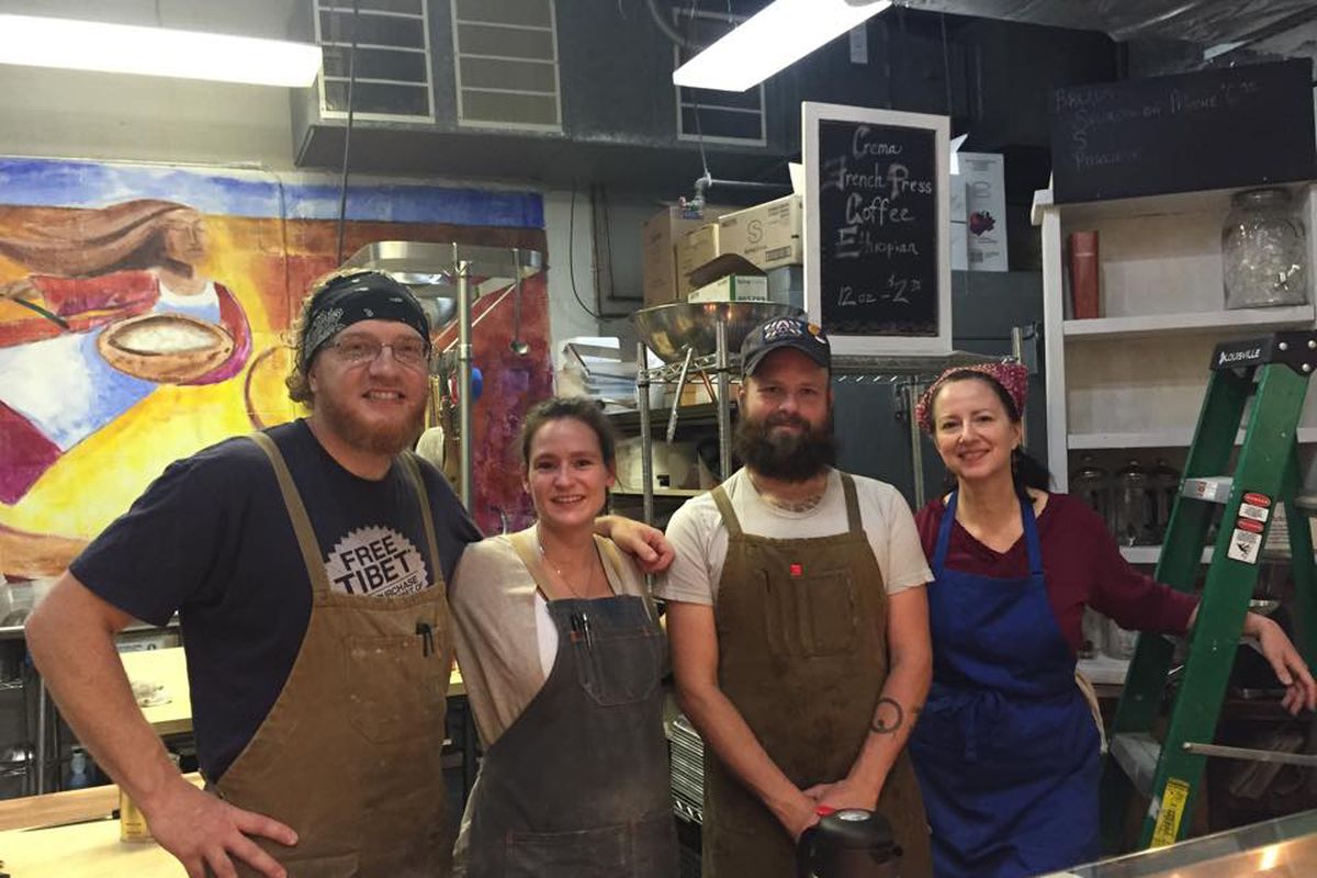 Village Bakery and Provisions owner Sam Tucker (far left) and team.