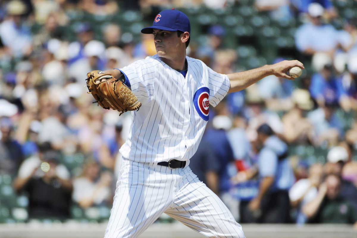 Brooks Raley of the Chicago Cubs pitches against the Colorado Rockies at Wrigley Field in Chicago, Illinois. (Photo by David Banks/Getty Images)