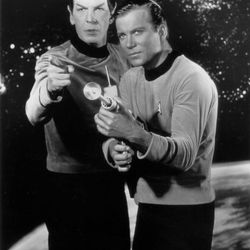 Spock (Leonard Nimoy), left, and Captain Kirk (William Shatner) in "Star Trek."