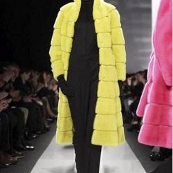 Yeti-chic in neon mink at <a href= "http://racked.com/archives/2013/02/11/ralph-rucci-fall-2013.php">Ralph Rucci</a>