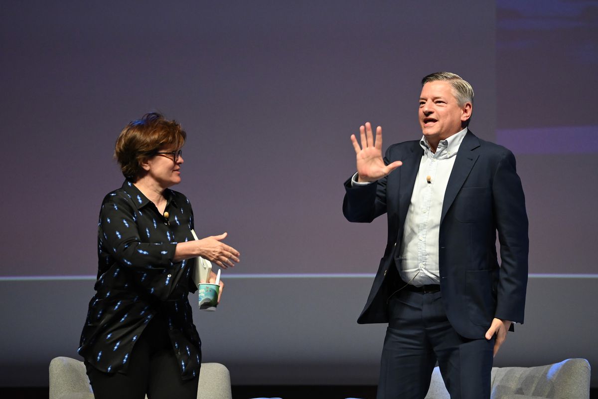 Sarandos onstage at the Cannes Lions advertising festival.