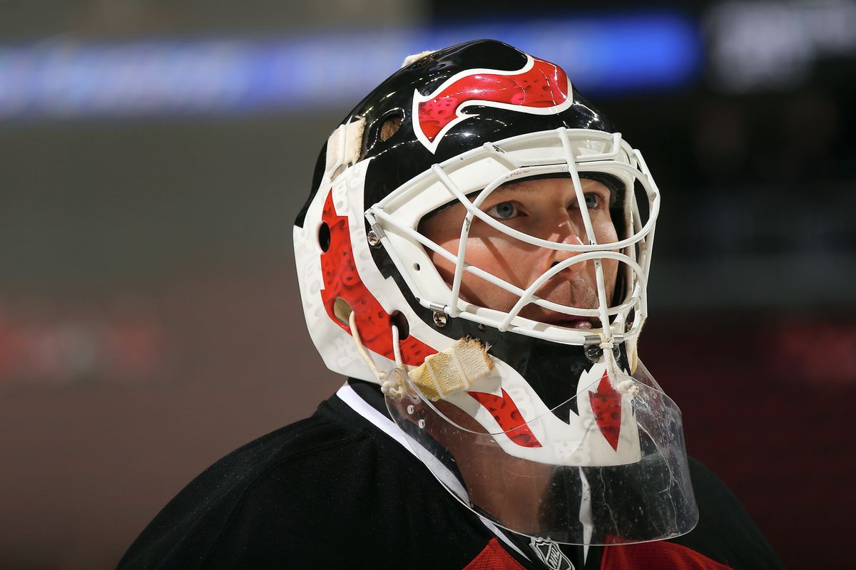 Martin Brodeur looks out prior to the January 25 game against Washington.
