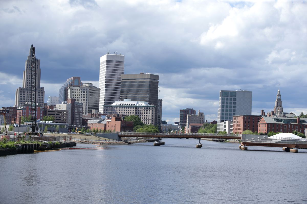 The skyline of Providence, RI is pictured on June 14, 2019.