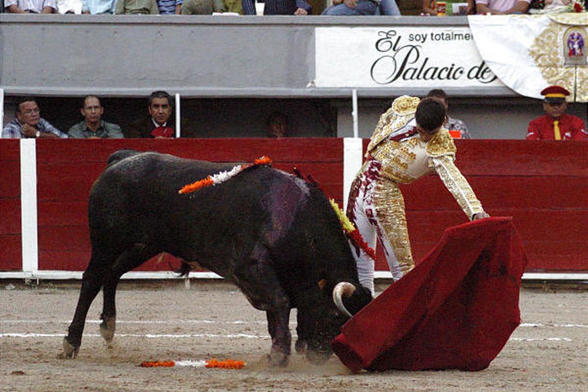 In this April 15, 2007 file photo, Jairo Miguel Sanchez Alonso, a 14-year-old Spanish bullfighter, performs in Aguascalientes, Mexico. Matador Jairo Miguel Sanchez Alonso is taking on six bulls Saturday in a feat usually attempted only by seasoned veteran