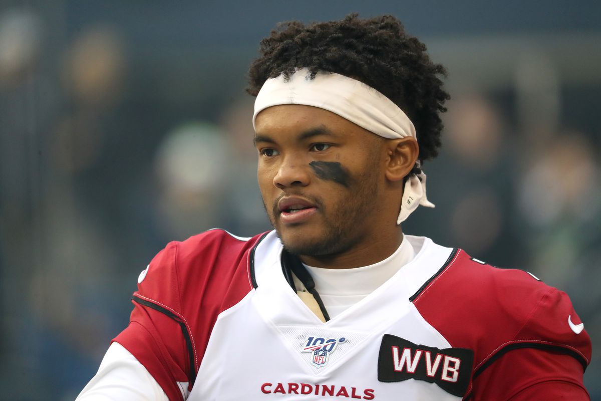 Kyler Murray of the Arizona Cardinals looks on prior to taking on the Seattle Seahawks during their game at CenturyLink Field on December 22, 2019 in Seattle, Washington.