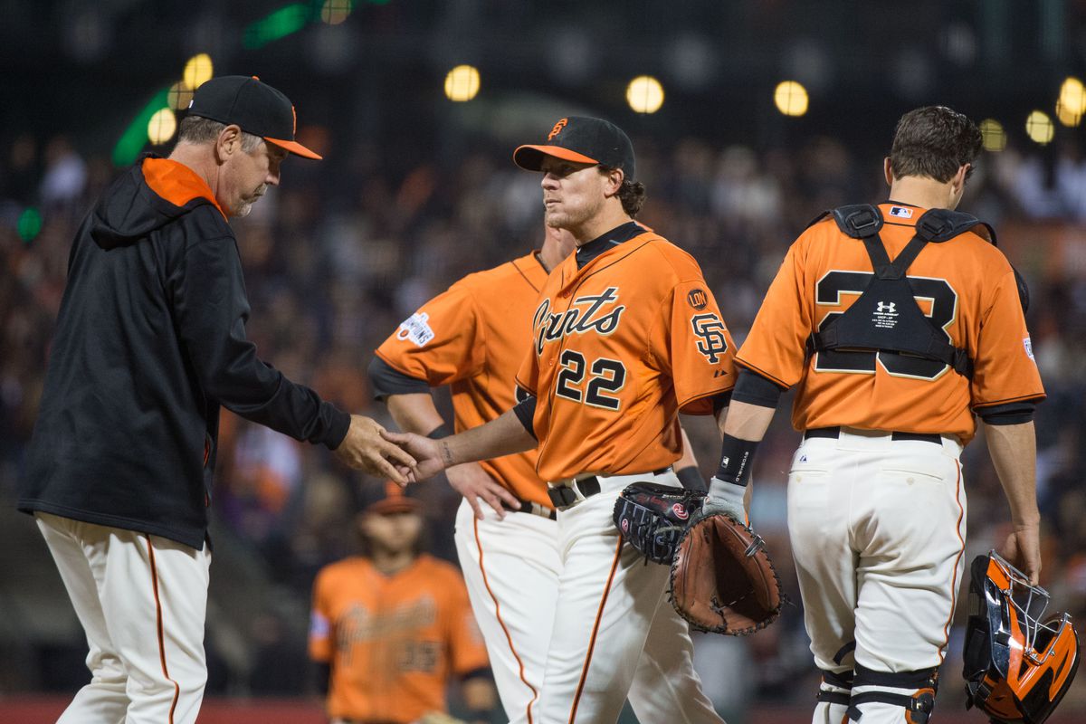 Bochy's all "nope" and Buster's all "ughhh" and Peavy's all "what"